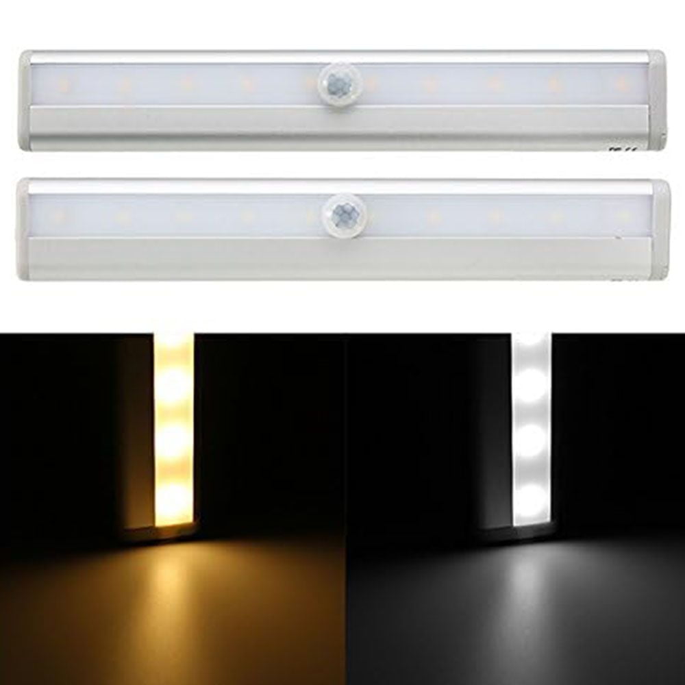 VIVIHEYDAY Night Light Bar for Wardrobe Stairs Kitchen, Motion Sensor Closet Lights Wireless 10 LED Under Cabinet Lights, 1 Pack