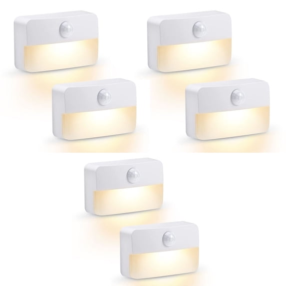 VIVIHEYDAY Night Light with PIR Motion Sensor, Auto-On/Off, Dusk to Dawn, Battery Operated (1/2/4/6 Pack)