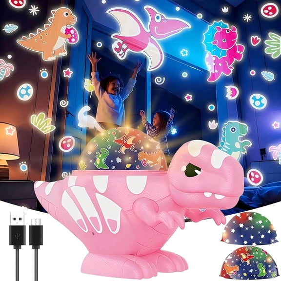 VIVIHEYDAY Projector Night Light for Kids, Dinosaur Toys Dynamic Projection Lamp, Dinosaur World & Starry Lighting, 16 Modes, Christmas, Birthday Gift
