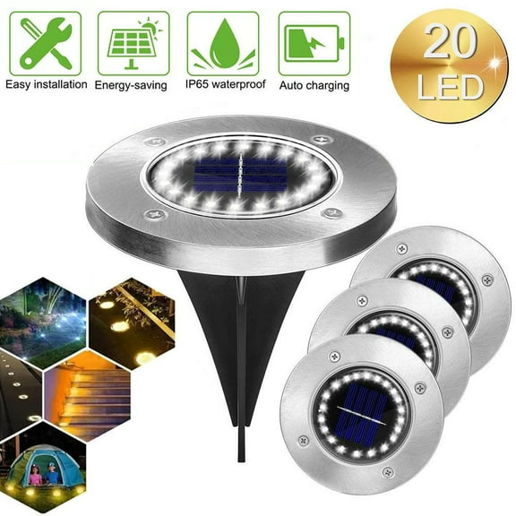 VIVIHEYDAY Solar Ground Lights, 20 LED Solar Garden Lamp, Outdoor Landscape Lighting for Patio Pathway Lawn