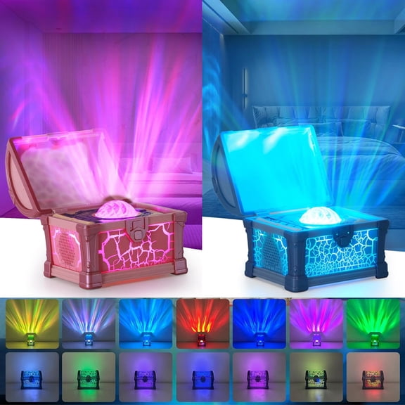 VIVIHEYDAY Starry Galaxy Projector Night Light, Retro Treasure Chest, Timer & Remote, Gifts for Boys Girls Room, 8 Dynamic Projection Modes & 7 Colors