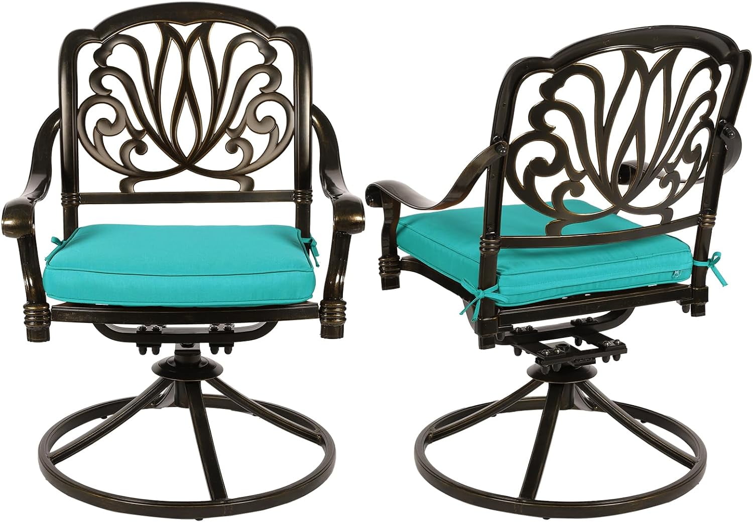 VIVIJASON 2Piece Outdoor Bistro Swivel Dining Chairs, Patio Cast