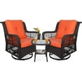 thumbnail image 1 of VIVIJASON 3 Pcs Steel Outdoor Bistro Sets with Thickened Cushion and Glass-Top Coffee Table, Orange, 1 of 7