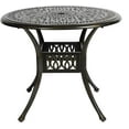 thumbnail image 1 of VIVIJASON 35.2" Outdoor Patio Dining Round Table Bronze Cast Aluminum Rustic Large Patio Table with Umbrella Hole, 1 of 7