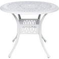 thumbnail image 1 of VIVIJASON 35.2" Outdoor Patio Dining Round Table White Cast Aluminum Rustic Large Patio Table with Umbrella Hole, 1 of 7