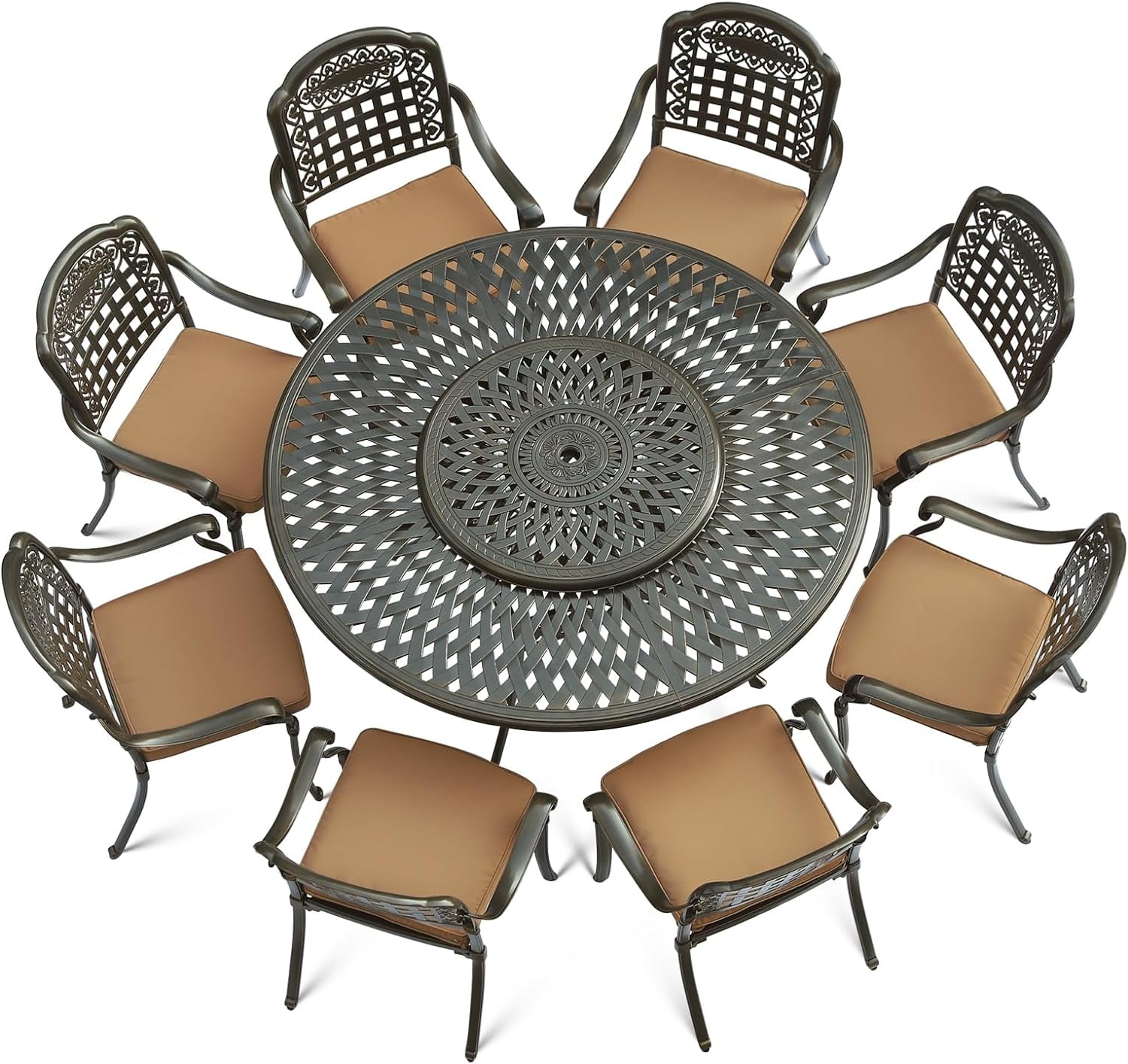 Curated visual reference: Vivijason 9 Piece Outdoor Furniture Dining Set Rust Free Cast Photo Inspiration