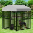 VIVIJASON Large Outdoor Dog Kennel, Heavy Duty Metal Frame Fence Dog