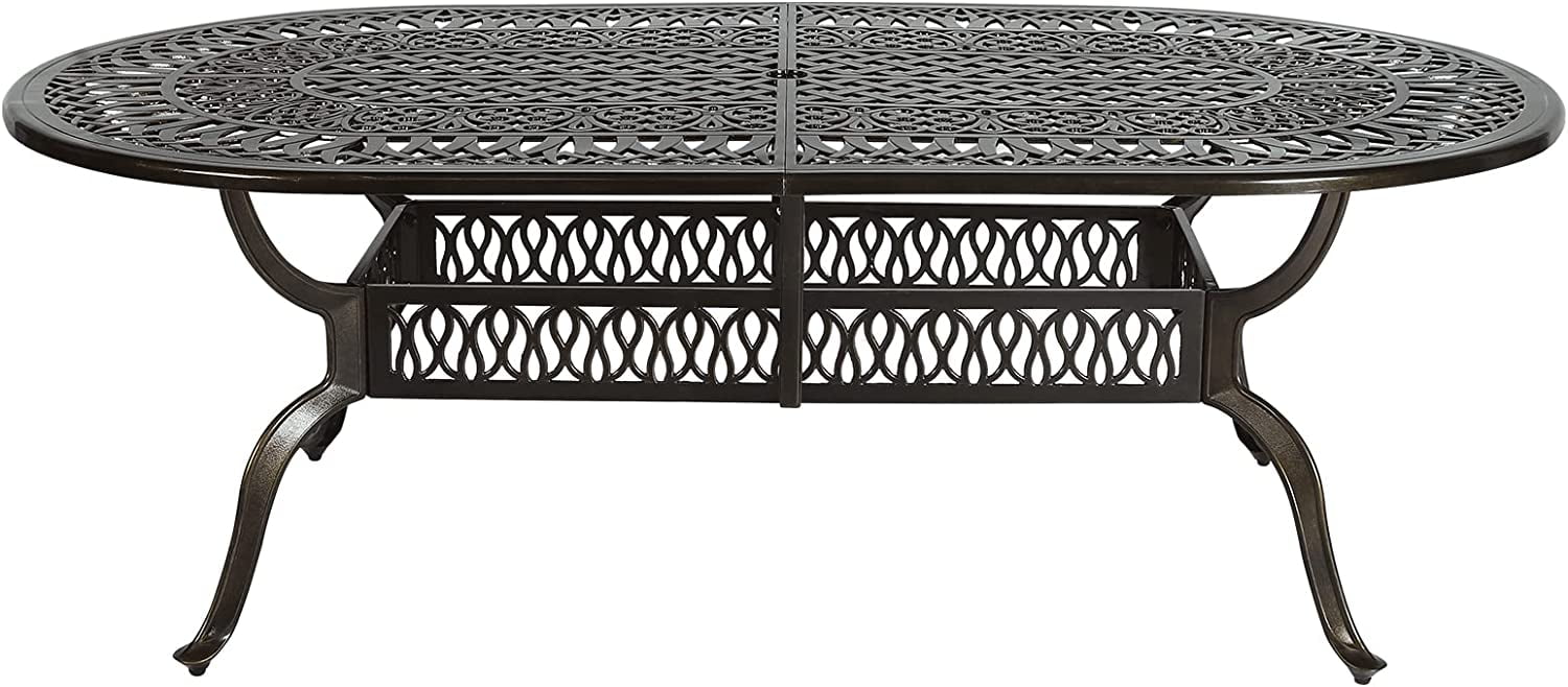 Claudean Oval Antique Bronze Aluminum Outdoor Dining Table