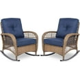 thumbnail image 1 of VIVIJASON Outdoor Rocking Chairs with Cushions, Navy Blue (Set of 2), 1 of 7