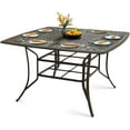 thumbnail image 1 of VIVIJASON Patio Cast Aluminum High Bar Table for 6-8, Outdoor 64" Large Square High Dining Table with 2.2" Umbrella Hole, Weather-Resistant Patio Dining Table for Deck Garden Backyards, Dark Bronze, 1 of 7