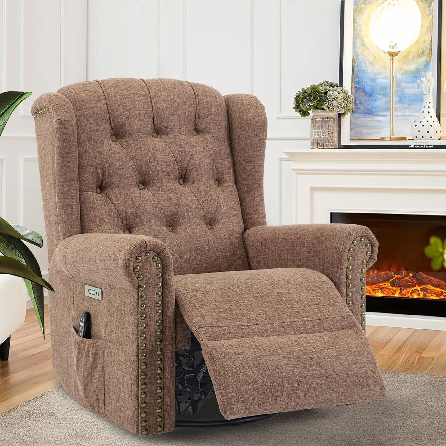 VIVIJASON Power Swivel Rocking Recliner Chair with Massage & Heat ...
