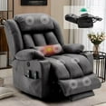 thumbnail image 1 of VIVIJASON Tall Man Large Dual Motor Power Lift Recliner Chair with Extended Footrest, Oversized Lay Flat Sleeper Electric Recliner W/Heat & Massage, Lumbar Pillow, USB & Type-C Ports, Gray, 1 of 8
