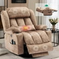 thumbnail image 1 of VIVIJASON Tall Man Large Dual Motor Power Lift Recliner Chair with Extended Footrest, Oversized Lay Flat Sleeper Electric Recliner W/Heat & Massage, Lumbar Pillow, USB & Type-C Ports, Plush Brown, 1 of 8