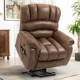 thumbnail image 1 of VIVIJASON Tall Man Large Power Lift Recliner Chair with Extended Footrest for Elderly, Overstuffed Wide Electric Lift Chair with Heat & Massage, 2 Remote Controls, Side Pockets & USB Ports, Brown, 1 of 7
