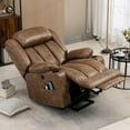 thumbnail image 1 of VIVIJASON Tall Man Large Power Lift Recliner Chair with Massage and Heat for Elderly, Overstuffed Wide Electric Lift Recliner with Extended Footrest, 2 Cup Holder, Side Pockets & USB Ports (Brown), 1 of 9