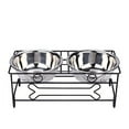 thumbnail image 1 of VIVIKO Bone Style Pet Feeder for Dog Cat, Stainless Steel Food (Large), 1 of 4