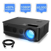 VIVIMAGE Cinemoon C580 Projector 1080P Supported, High Brightness Video Projector with 200 Projection Size Includes HDMI Cable