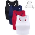 thumbnail image 1 of VIVIPRO 4 Pieces Basic Crop Tank Tops Sleeveless Racerback Crop Sport Top for Women with a Free Gym Drawstring Bag, 1 of 7