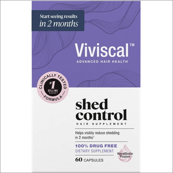 Viviscal Shed Control Hair Growth Supplement, Keratin Nutrient Complex, 60 Tablets, 1 Month Supply