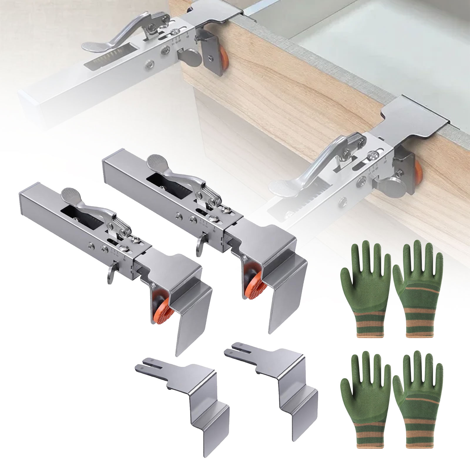 VIVISPECIAL Cabinet Hardware Jig Adjustable Drawer Fixing Clips VIVISPECIAL Cabinet Hardware Jig Adjustable Drawer Fixing Clips