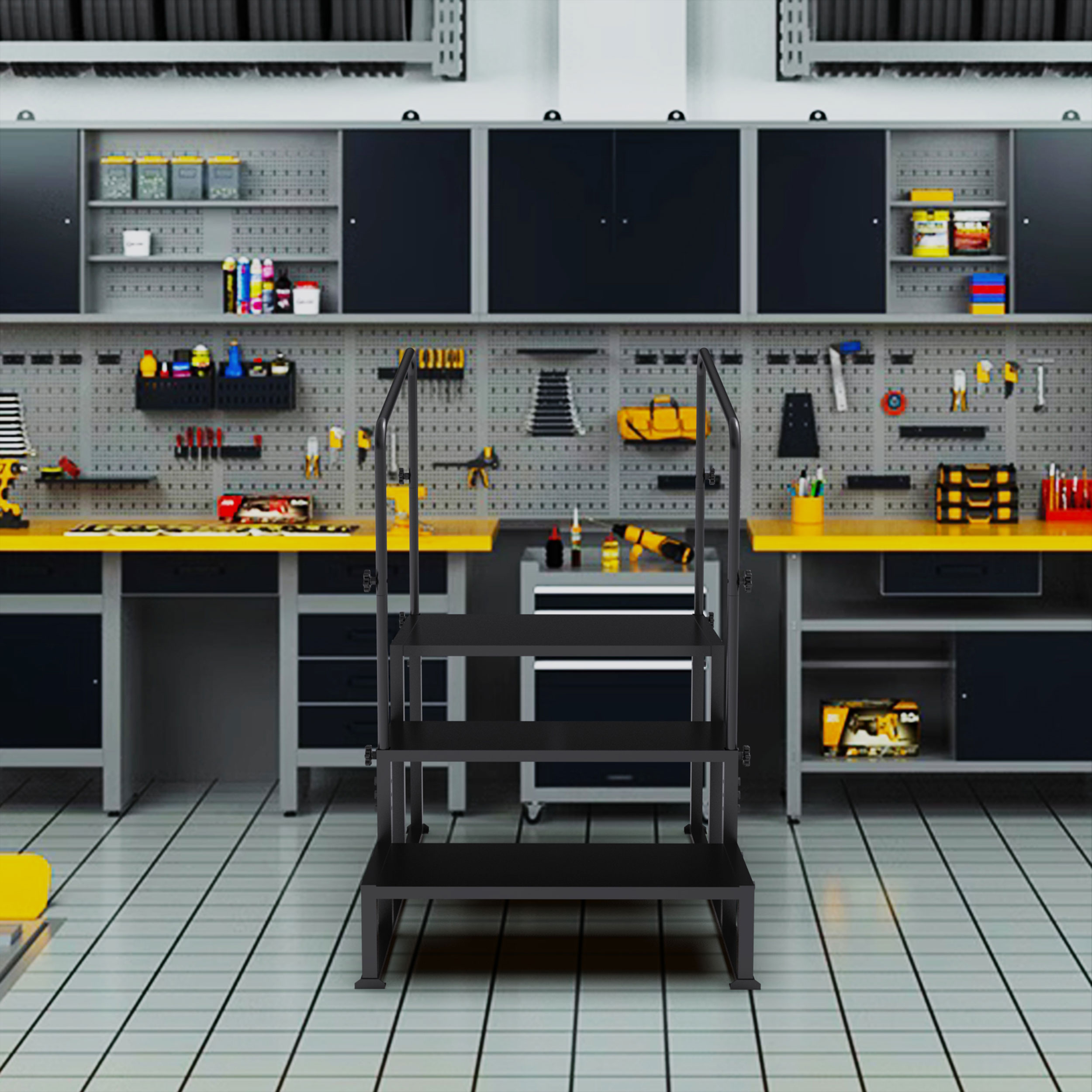 VIVISPECIAL Outdoor RV Step Universal 2Step、3Step Stair with Hand