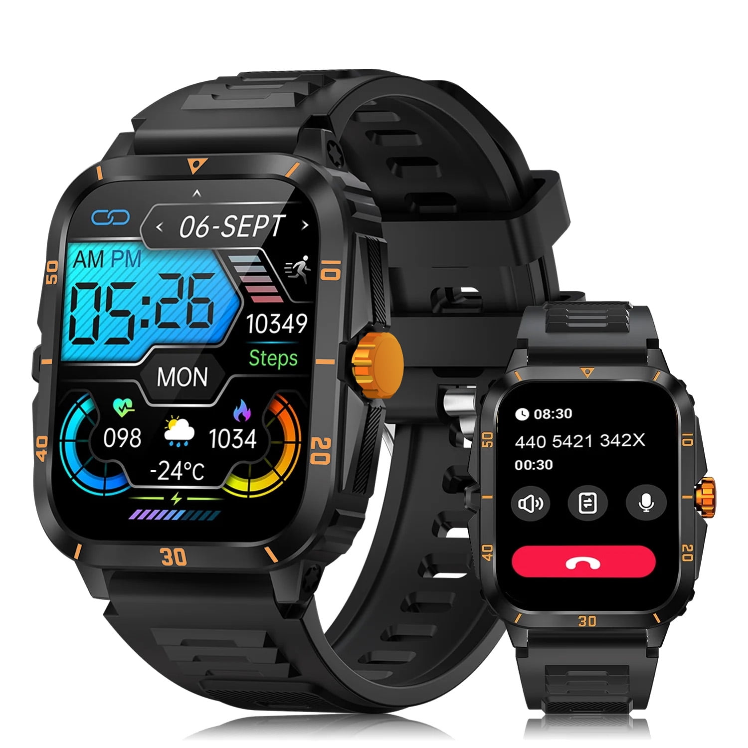 VIVISTAR 1.96 Full Touch Smart Watch Answer Make Call Android iOS Compatible Black Walmart