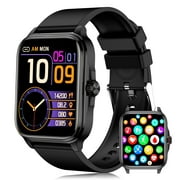 VIVISTAR Smart Watch for Android iPhone 1.91" Full Touch HD Screen Sport Fitness Tracker Waterproof Smartwatches Wireless Bluetooth Call for Men Women (Black)
