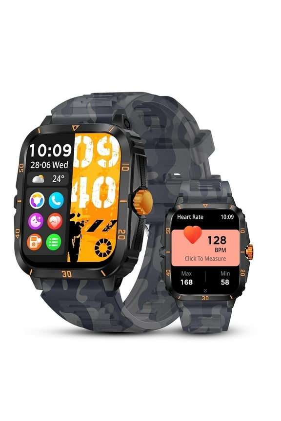 Sports Smart Watch, 1.96 Full Touch Fitness Tracker, Waterproof Smart Watches for Men Women