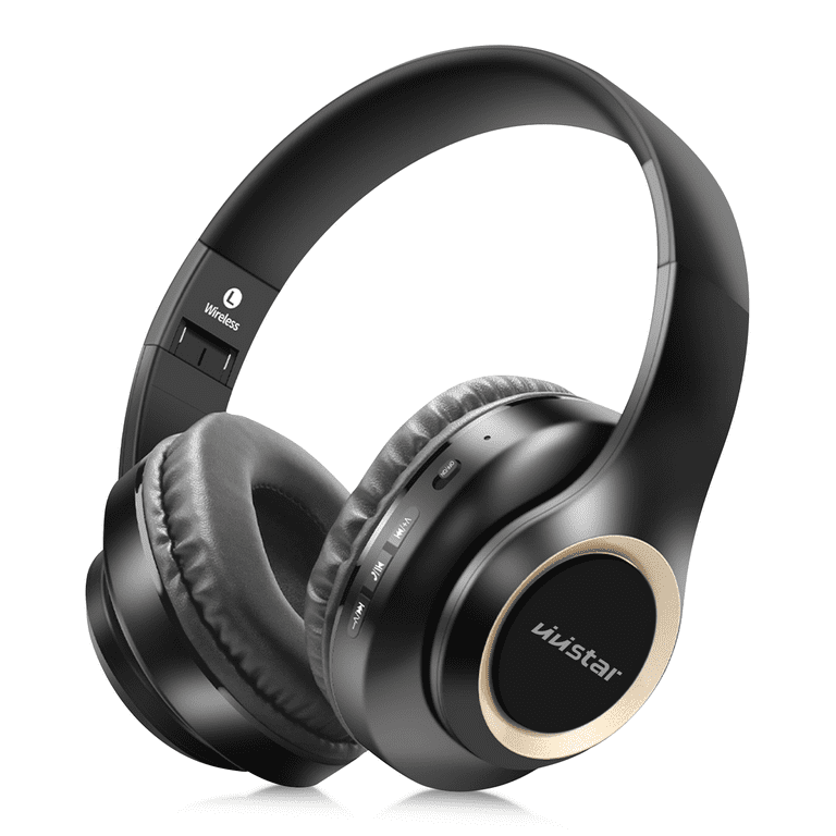 VIVISTAR Wireless Over Ear Headphones Noise Cancelling Bluetooth Headphones with Microphone Black Walmart