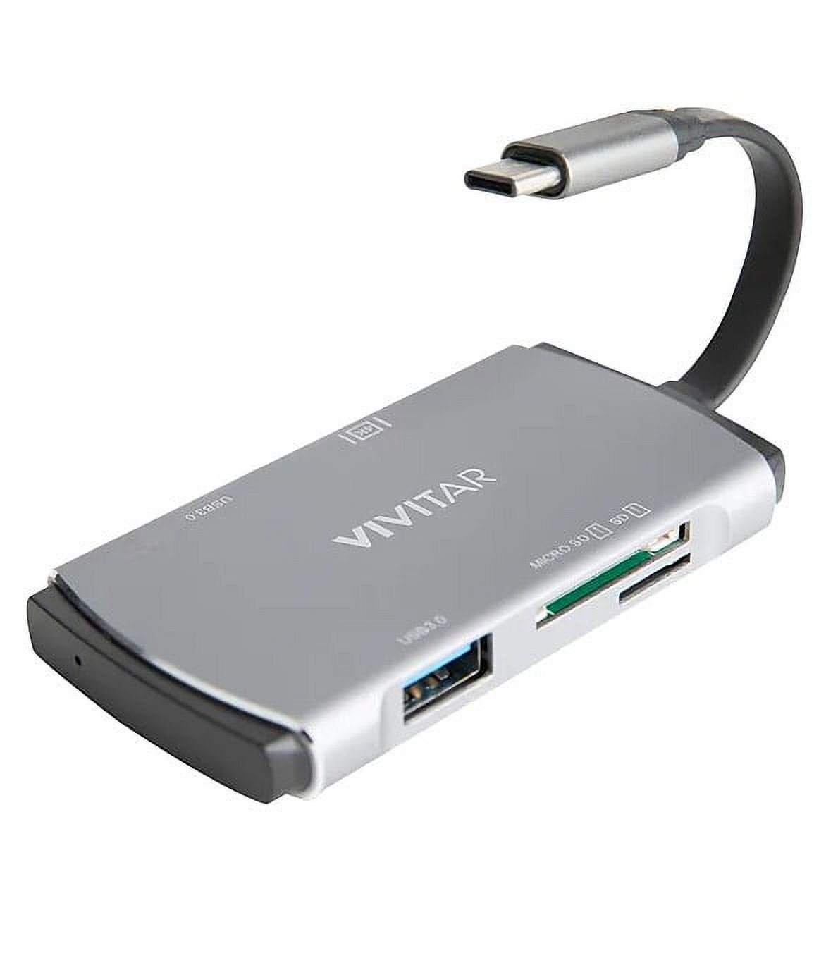 VIVITAR 5 in 1 Aluminum HUB USB Type C to 4K HDMI/ MICRO SD Reader/ SD