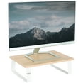 thumbnail image 1 of VIVO 15" Desktop Stand Monitor Riser, Desk Organizer, Light Wood Top, White Legs, 1 of 9