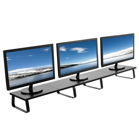VIVO 55 inch Extra Long Monitor Stand, Wood & Steel Desktop Riser ...