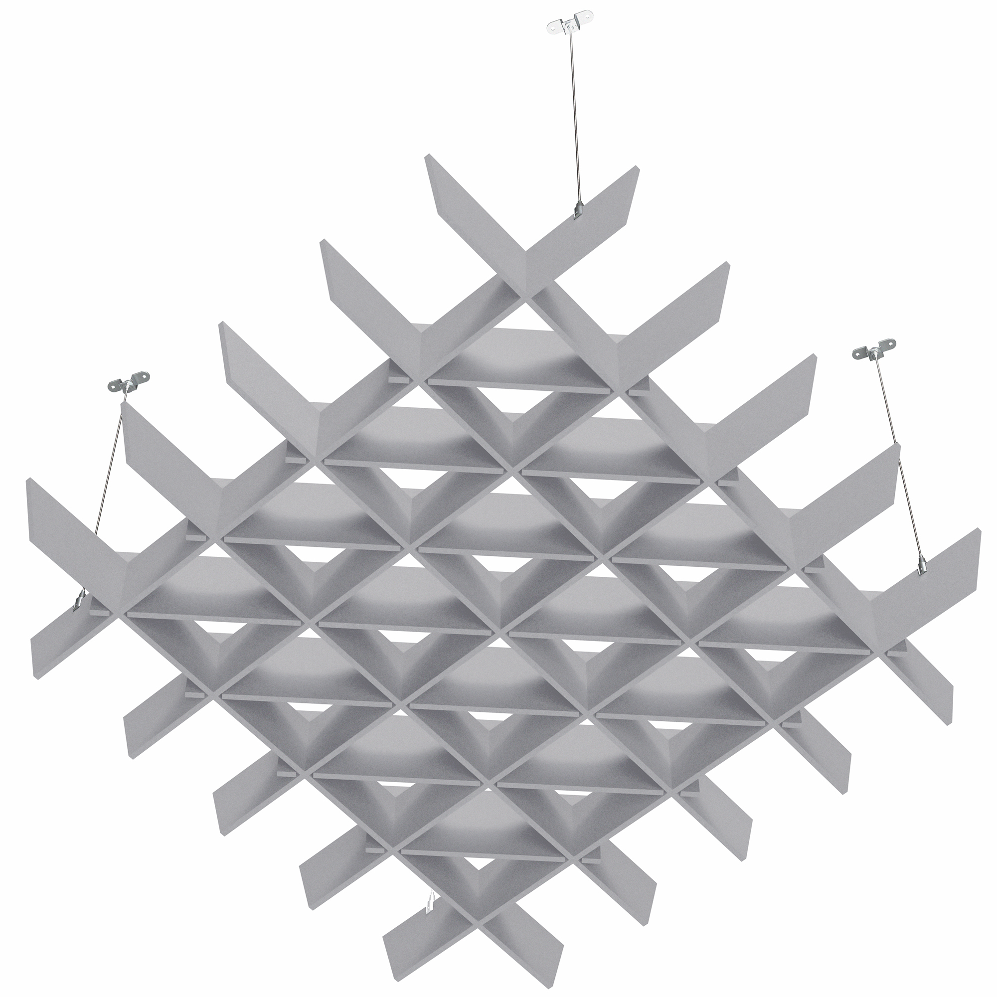 VIVO Acoustic Ceiling Waffle Panel, 45" x 45" Hanging Sound Absorber, Light Gray