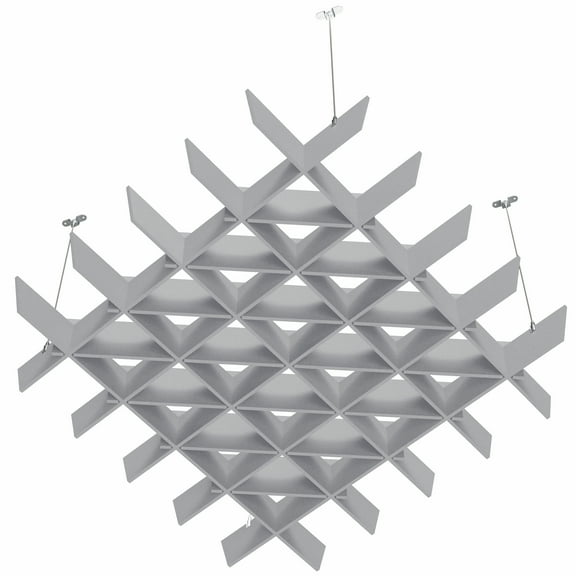 VIVO Acoustic Ceiling Waffle Panel, 45" x 45" Hanging Sound Absorber, Light Gray