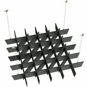 VIVO Acoustic Dual Layer Ceiling Waffle Panel, 45" x 45" Hanging Sound Absorber