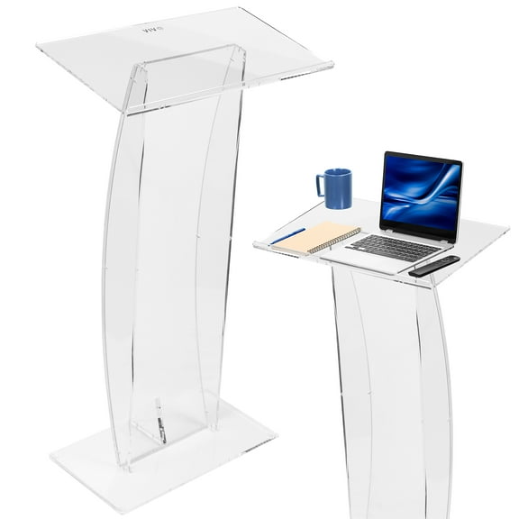 VIVO Acrylic 27" Multi-Purpose Podium Stand with Sleek Transparent Design