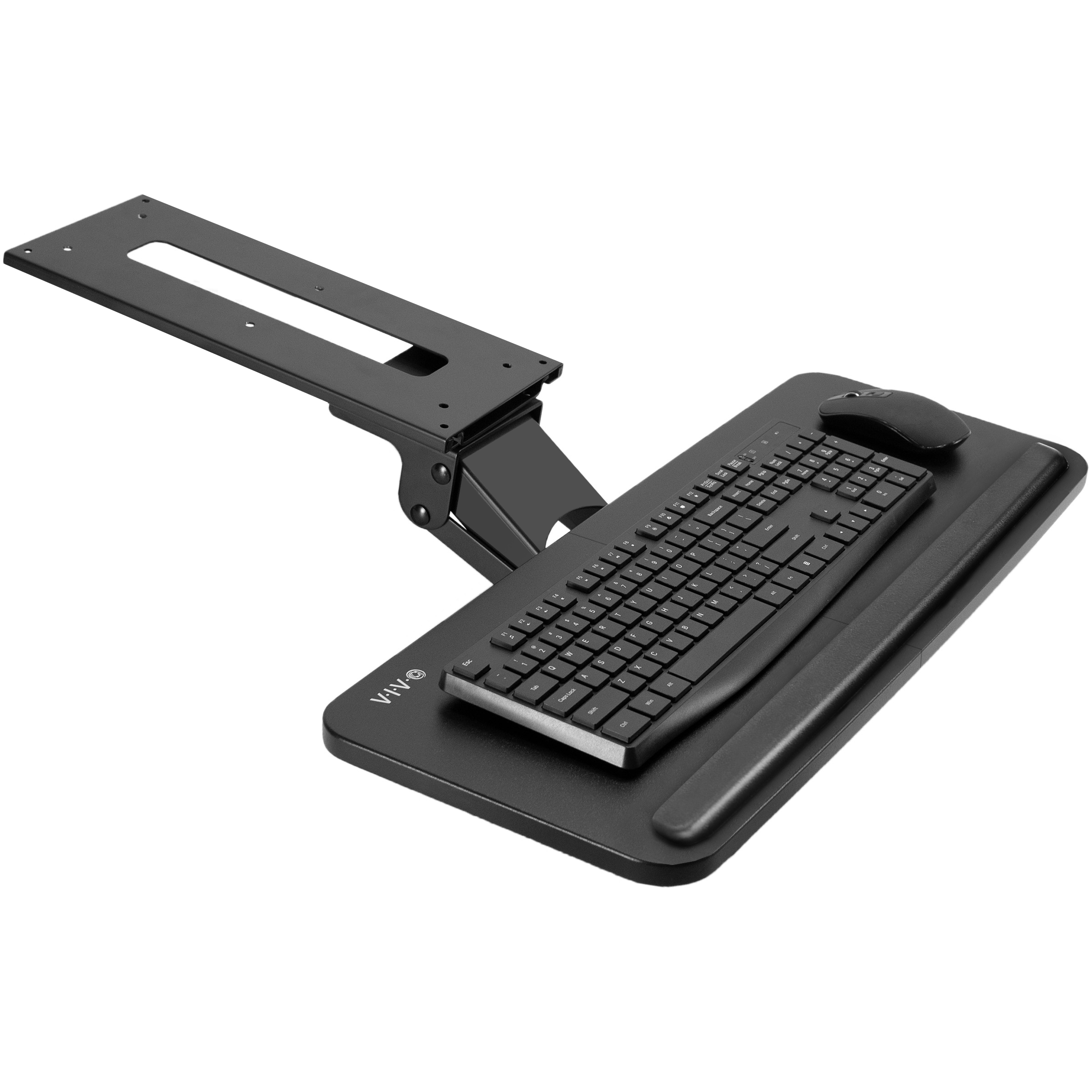 VIVO Adjustable Computer Keyboard & Mouse Platform Tray Under Table