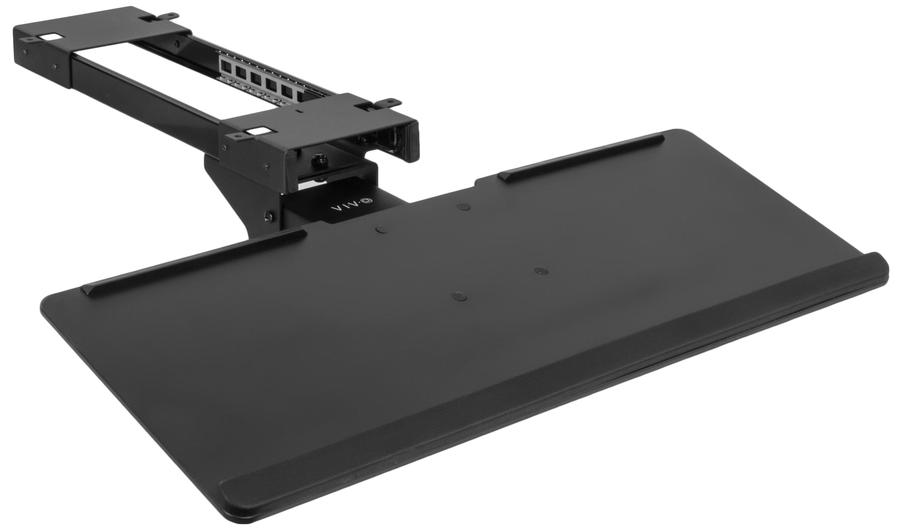 Black Adjustable Under Desk Keyboard Tray with Gel Padding
