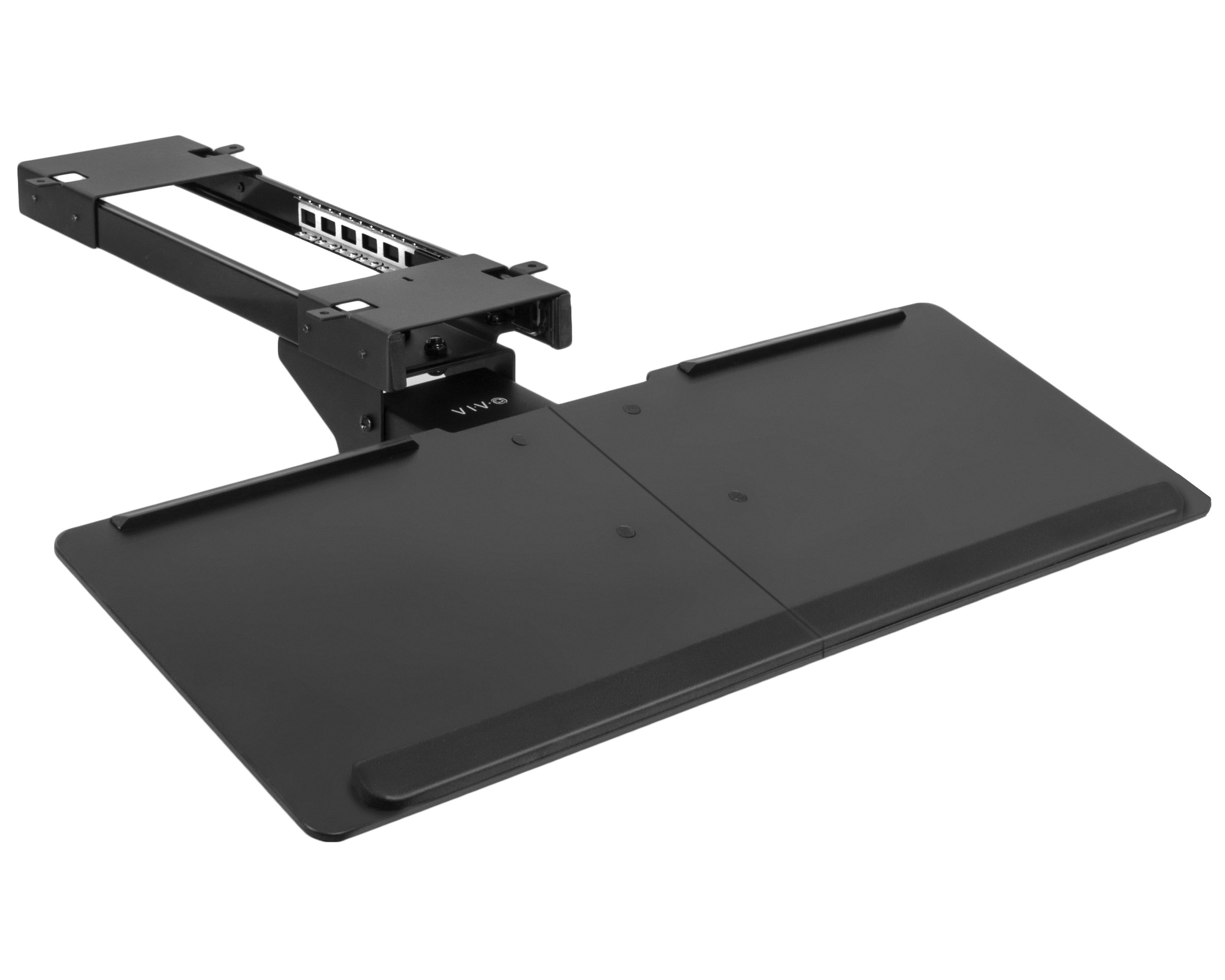 VIVO Adjustable Keyboard Mouse Tray Deluxe Rolling Track Under Table Desk Mount