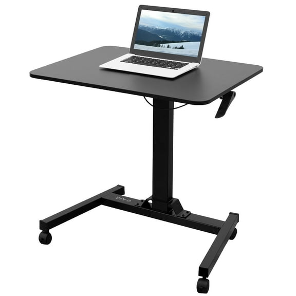 VIVO Adjustable Presentation Cart Tension Spring Sit-Stand Mobile Workstation
