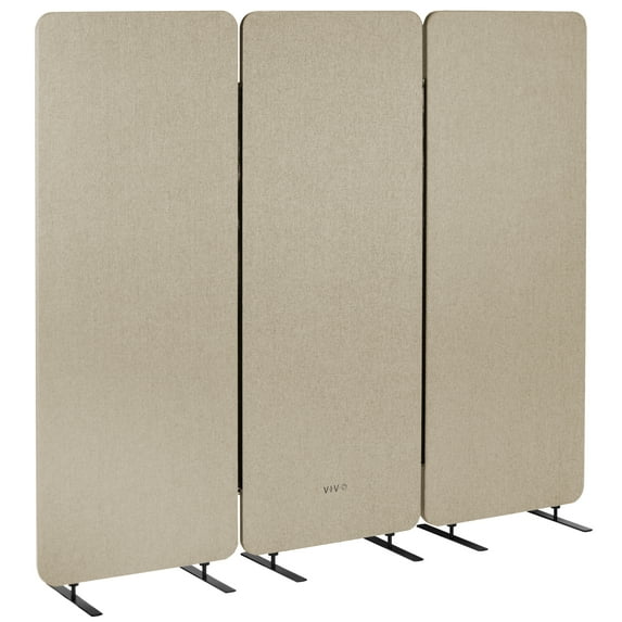 VIVO Beige 72 x 66 inch Privacy Panel Office Partition, Cubicle Room Divider