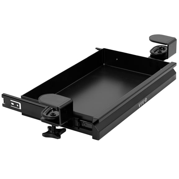VIVO Black 16" Clamp-on Shallow Storage Drawer Desk Organizer