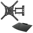 thumbnail image 1 of VIVO Black 23" to 55" Screen Adjustable TV Wall Mount & AV, DVD Floating Shelf, 1 of 8