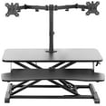 thumbnail image 1 of VIVO Black 32" Standing Desk Riser with Adjustable Dual 13" to 30" Monitor Mount, 1 of 9
