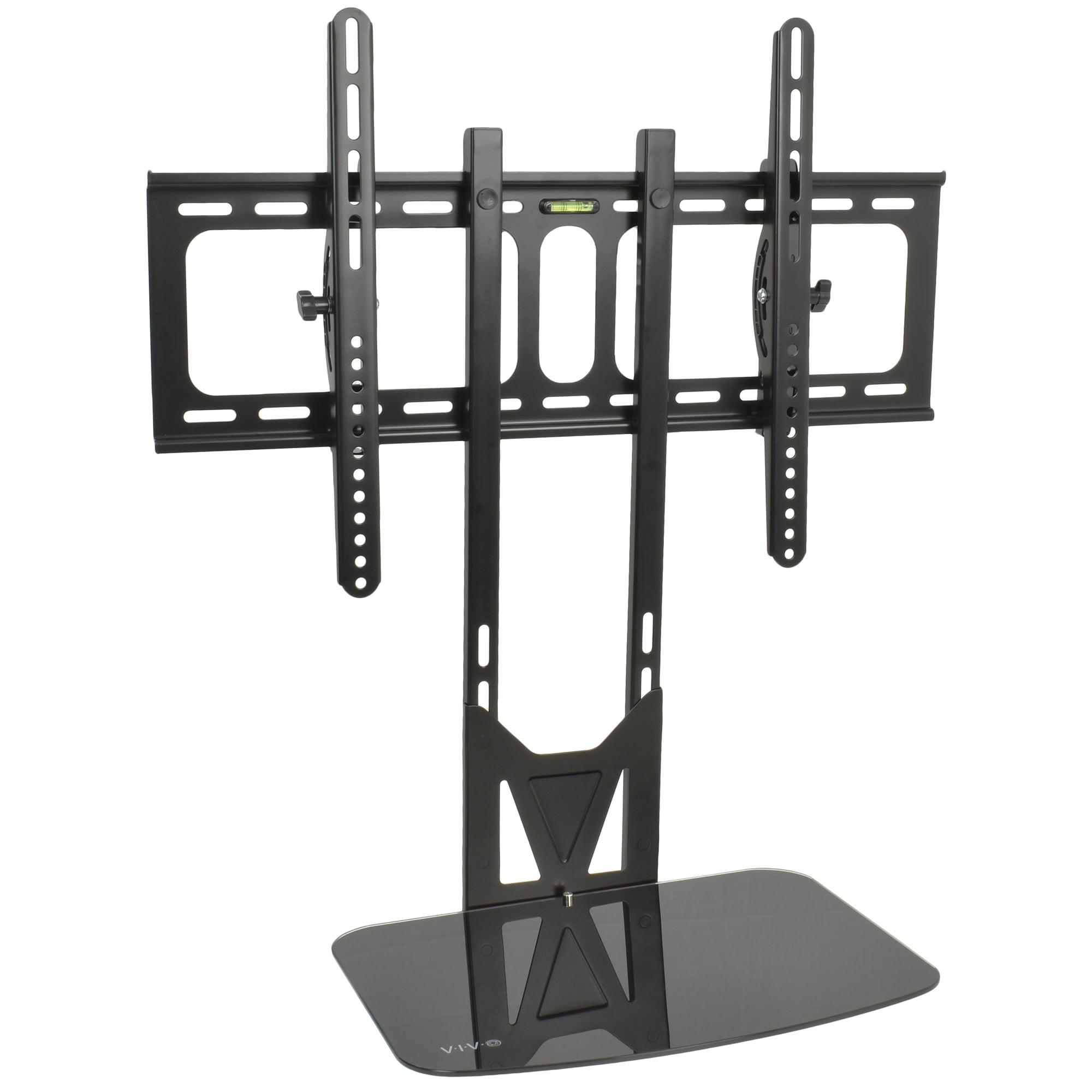 VIVO Black 32" to 55" Fixed Tilt TV Wall Mount & AV, DVD Floating Shelving