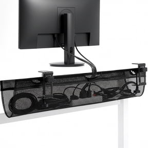 VIVO Black 36" Clamp-on Under Desk Cable Net, Mesh Cable Management