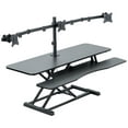 thumbnail image 1 of VIVO Black 48" Standing Desk Riser with Triple 21.5" to 27" Monitor Mount, 1 of 8