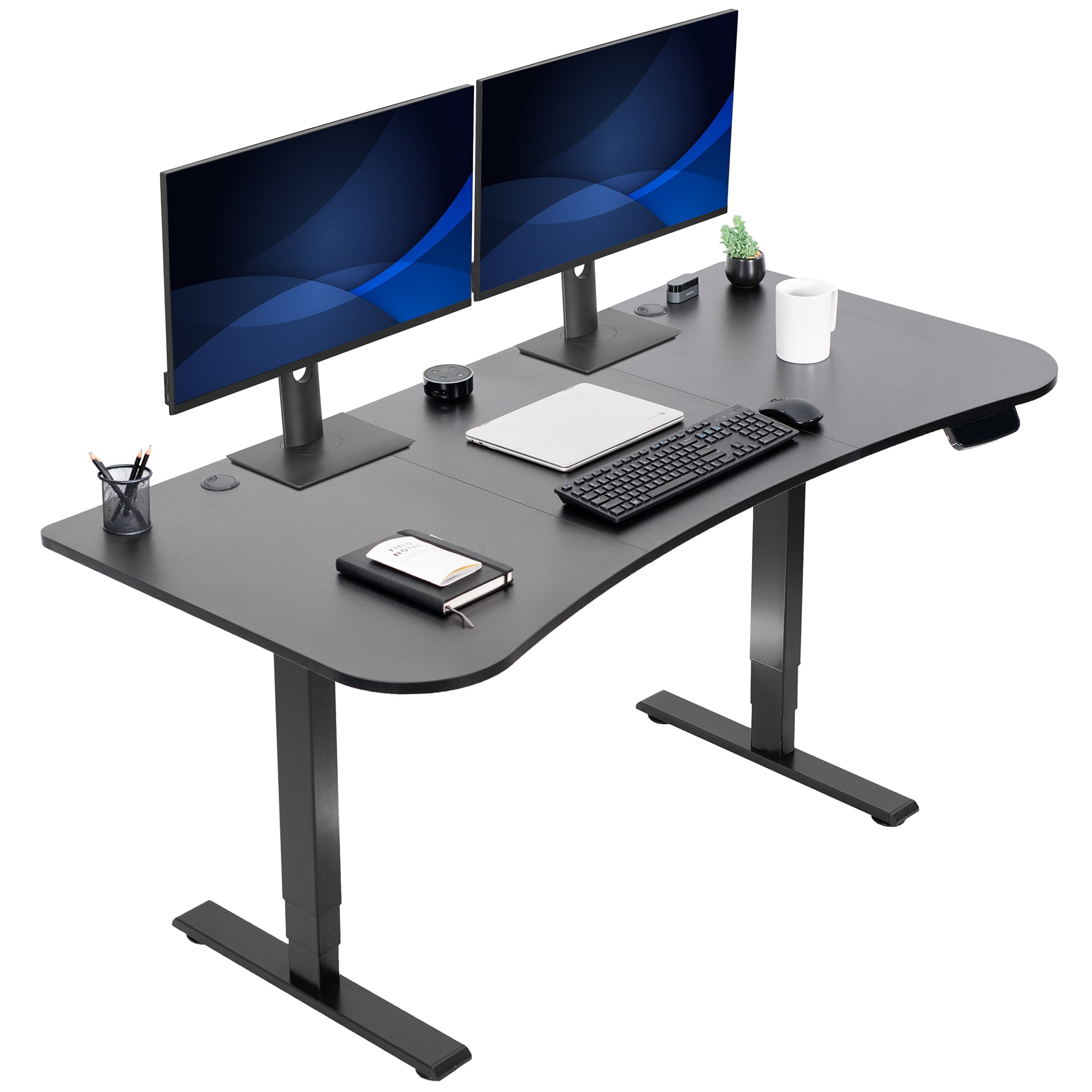 ErgoFlex Black Steel 63" Electric Sit/Stand Desk with Memory Controller