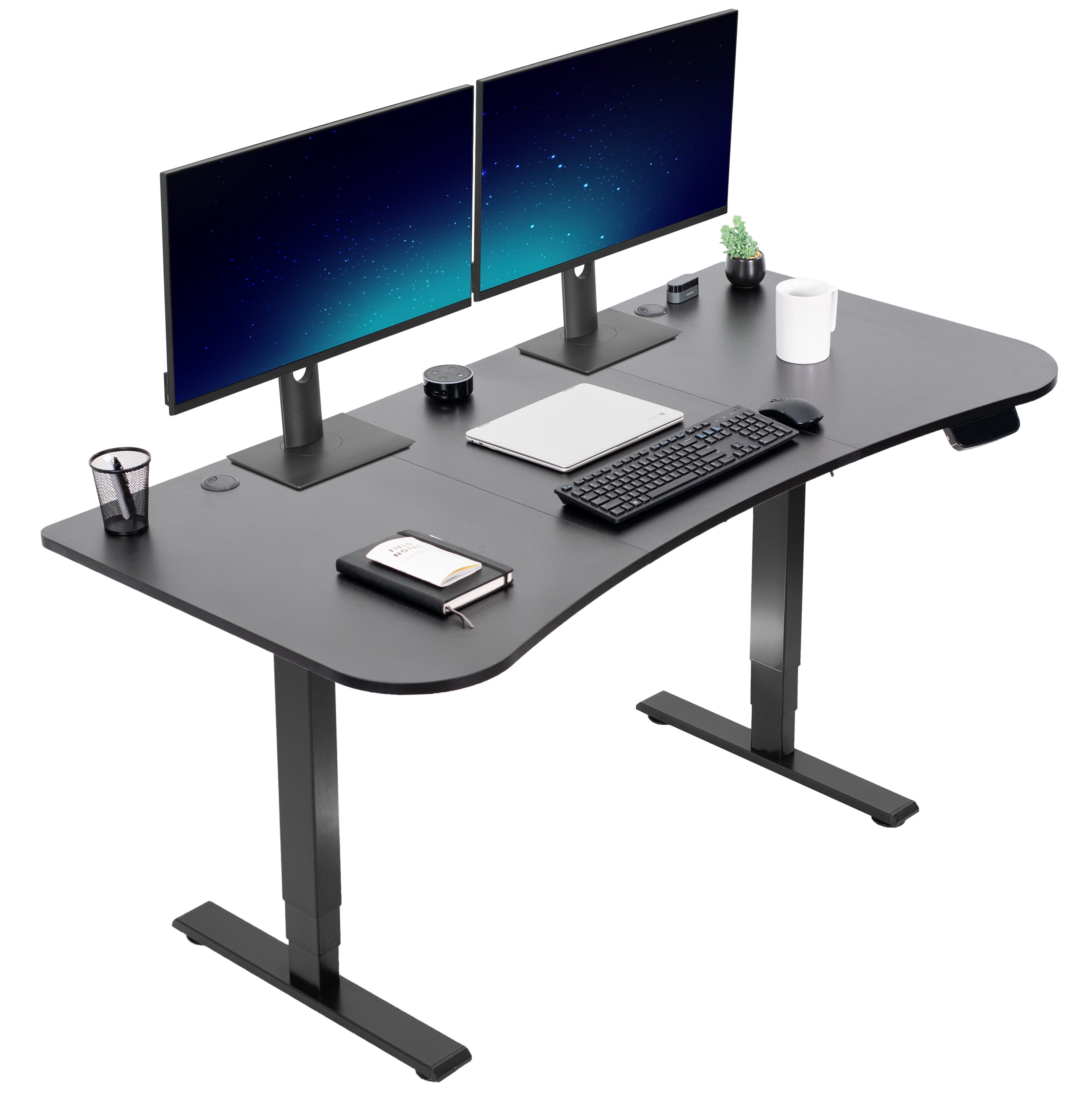 ErgoFlex Black Steel 63" Electric Sit/Stand Desk with Memory Controller