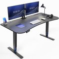 thumbnail image 1 of VIVO Electric 63" x 32" Desk with Built-in Power Strip, Black Top, Black Frame, 1 of 5